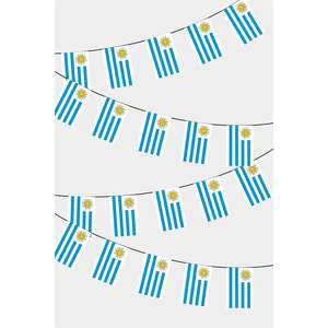 Guirnalda de Banderines Rectangulares de Uruguay con Técnicas de Impresión Digital para Gráficos - Product Image 1