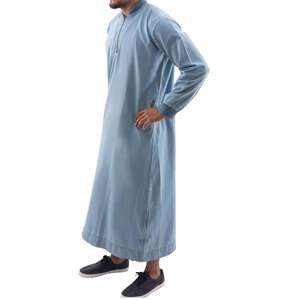 Thobe en coton brodé sur mesure pour hommes Jubbah islamique traditionnelle pour les musulmans Style décontracté - Product Image 4
