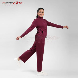 Conjunto de chándal de poliéster para mujer, conjunto de dos piezas para correr con chaqueta con cremallera y pantalones de cintura alta, chándal elegante de poliéster para mujer - Product Image 2