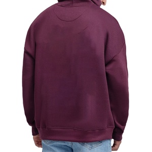 Sudadera con capucha cálida para hombre, sudadera de talla grande con logotipo personalizado, sudadera de lana morada lisa con bolsillos, diseño OEM personalizable al por mayor - Product Image 4