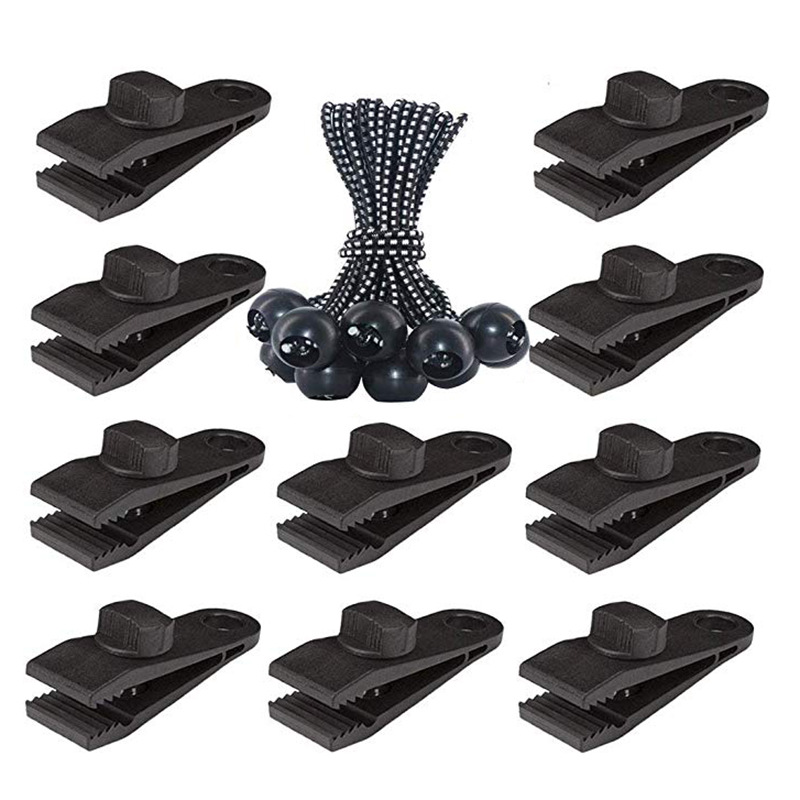 10 clips noirs + 10 cordons à pois blancs