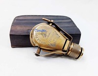Vajilla Coleccionable de Estilo Vintage, Regalo de Latón Plateado y Cuero, Antigüedad Náutica