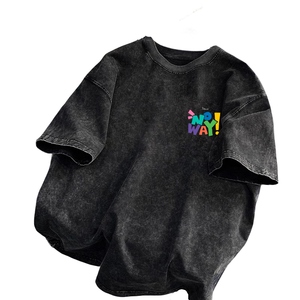 Vintage Faded Acid Wash OEM Streetwear Stone Washed Blank <b>Heavyweight</b> Tshirt 100% Cotton plus size <b>T</b>-<b>shirt</b> for <b>men</b> DDP Shipping - Product Image 6