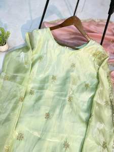 เสื้อทำงานปักลำดับที่สวยงามและ pent กับ dupatta - Product Image 2