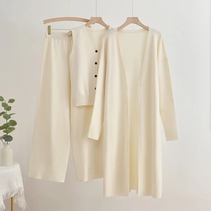 Elegante conjunto de 3 piezas de punto de invierno para mujer, cárdigan de punto informal, chaleco, pantalón, conjuntos a juego, conjunto de punto acogedor de 3 piezas para mujer 2025 - Product Image 4