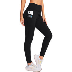 Pantalon femme taille haute Gym Fitness pantalon respirant vêtements de sport Scrunch bout à bout cationique sans couture taille élastique solide Yoga Spandex - Product Image 1