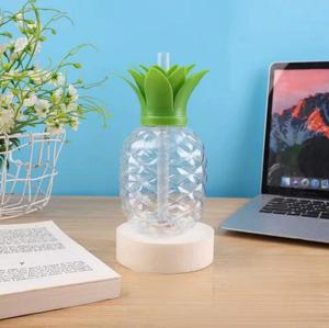 Parlak renkler ile sevimli yaz taşınabilir plastik ananas su bardağı yeniden kullanılabilir bir kapak ve bir saman ile geliyor - Product Image 6