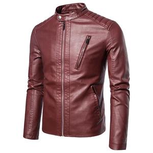 Legacy Noir Cuir de motard pour hommes avec doublure en viscose matelassée et poches Col montant Veste en toile zippée pour hommes Expédition DDP - Product Image 4