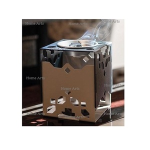 เครื่องเผาเครื่องหอม mubkhar ทำจากโลหะรูปทรงสี่เหลี่ยมอุปกรณ์ตกแต่งบ้าน - Product Image 1