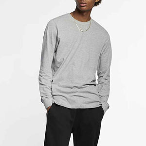 Camiseta de Manga Larga de Alta Calidad, 100% Algodón Poliéster, Ropa Lisa de Moda para Hombre y Mujer, Transpirable, Cuello Redondo - Product Image 1