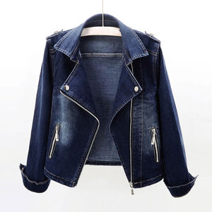 Veste en jean sur mesure pour femmes Veste en jean simple d'hiver en coton pour femmes grande taille - Product Image 1