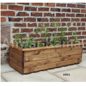 Venta caliente maceta Rectangular moderna para exteriores maceta de patrón cuadrado galvanizado de Zinc negro mate para decoración de patio de parque de jardín - Product Image 2