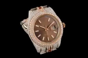 Moissanite Diamond Luxury Vintage Hip Hop Reloj con pantalla analógica Caja de acero inoxidable para hombres - Product Image 2