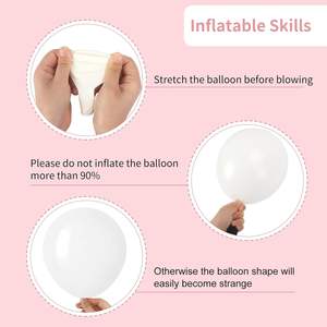 RUBFAC 129 ballons blancs de différentes tailles 18 12 10 5 pouces pour guirlande arche, ballons en latex - Product Image 3