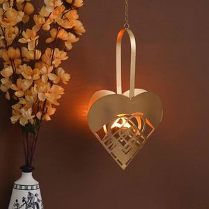 Porte-bougie en forme de cœur en fer doré pour bougies chauffe-plat, décoration pour la maison et le bureau, événements de mariage, quantité en gros - Product Image 2