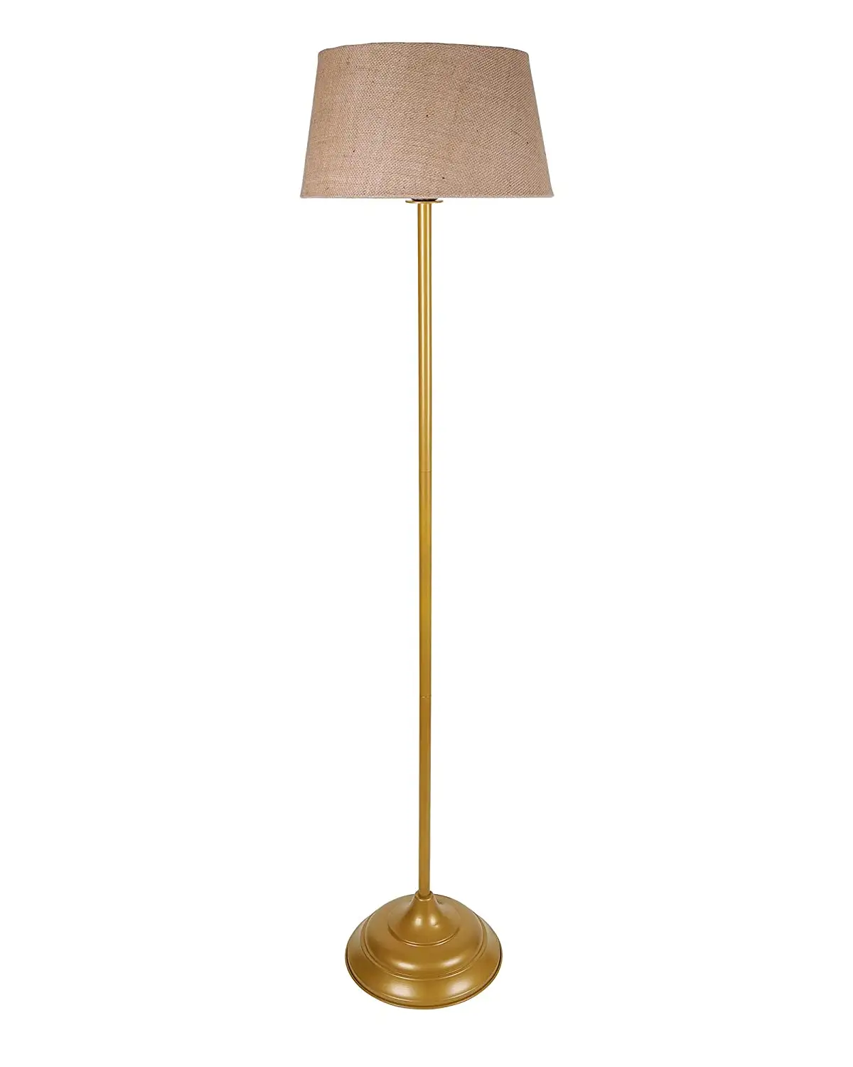 Simple Shaped Large Floor Lamp With White Fabric Shaped Living Lighting Decorative Gold Powder Coated Floor Lamp