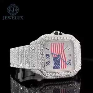 Montre Antique Antique Antique en Édition Limitée avec Pierres Glacées Design Drapeau USA et Élégant Bracelet Hip Hop Personnalisé de 20mm - Product Image 2