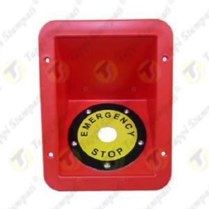 Boîtier de protection rouge encastré pour bouton d'arrêt d'urgence - Coque de sécurité encastrée |   Vente en gros industrielle |   Code HS 85030091 - Product Image 1