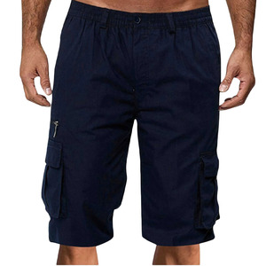 Top Trending 7 Pocket 100% Cotton Men's Cargo Shorts Hombres Azul marino Plain Casual Cargo Shorts a la venta en tarifas al por mayor - Product Image 1