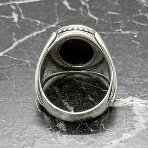 Handmade Ottoman Vintage Turkish Jewelry Men's Black Onyx Silver <b>Ring</b> Hip-Hop Style Masculine <b>Statement</b> <b>Ring</b> for Engagement - Product Image 6