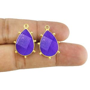 <b>Amethyst</b> Gemstone <b>Pendant</b> Pear Shape with Fancy Bezel Gold Vermeil February Birthstone for Jewelries Handcrafted in India - Product Image 6