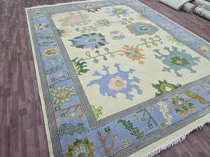 พรมขนสัตว์ปักลายรันเนอร์2.6x6คุณภาพสูงถักด้วยมือตกแต่งบ้านวินเทจผ้าฝ้ายปักห้องนั่งเล่น1ชิ้น - Product Image 3