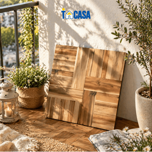 <b>Interlocking</b> Wood Deck <b>Tiles</b> 30x30cm Outdoor Balcony <b>Flooring</b> DIY Garden Patio Wooden <b>Tiles</b> Waterproof Modular Decking - Product Image 2