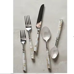 Juego de Cubiertos de Metal con Acabado Plateado y Mango de Madera para Mesa de Comedor, para Restaurantes de Lujo, Utensilios de Cocina - Product Image 5