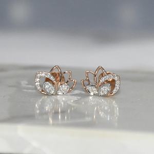 Boucles d'oreilles VDS Luxury 18Kt Yellow Gold Round Brilliant Cut Stud IGI Certified Elegant Everyday Jewelry Women's Engagement Natural - Product Image 1