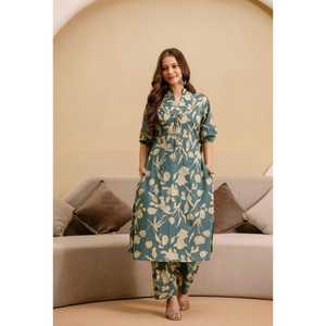 ENSEMBLE DE CORDONS DE CONCEPTEUR EXCLUSIF Tissu de coton imprimé Jaipuri lourd réversible moderne pour toutes les saisons - Product Image 1