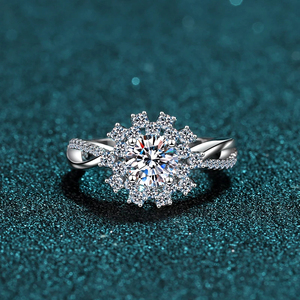 Unisex 14K White Gold Silver Plated Certified IGI Lab Created Filled Diamond Brilliant Cut Ethnic Style Wedding Engagement <b>Ring</b> - Product Image 1