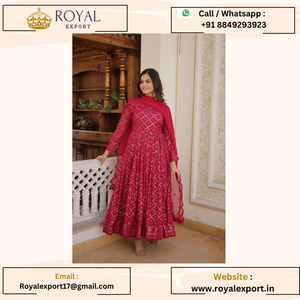 Faux Blooming Georgette con vestido de trabajo bordado de secuencia rica y colección Duppatta - Product Image 6