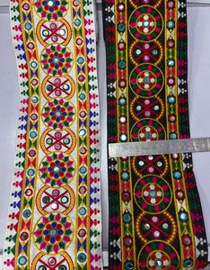 Fil multicolore Polyester écologique Rayonne Broderie indienne Bordure de dentelle Tissus de bonne qualité Décorations de chaussures pour femmes - Product Image 6