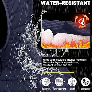 Chaqueta Acolchada Ligera de Alta Calidad para Hombre con Capucha, Resistente al Agua, Cortavientos, Aislada, Diseño Personalizado OEM, Bordado - Product Image 3