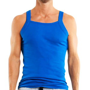 เสื้อกล้ามผู้ชายผ้าคอตตอนผสมผ้าคอตตอนพิมพ์ลายแขนกุดทำจากโพลีเอสเตอร์สำหรับฟิตเนส - Product Image 5