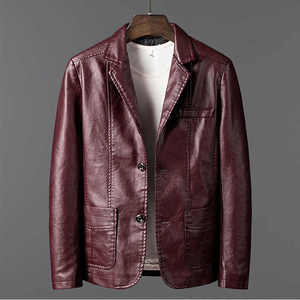 แจ็กเก็ตหนังสำหรับผู้ชายเสื้อแจ็กเก็ตหนังสำหรับนักธุรกิจชาย - Product Image 2