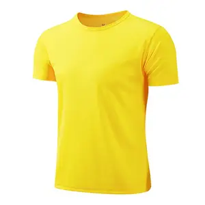 T-shirts décontractés pour hommes en gros Logo sérigraphié de grande taille à séchage rapide respirant solide pour hommes et femmes - Product Image 1
