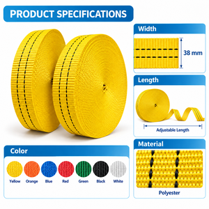 Cinta de Poliéster OEM de 38 mm Resistente a la Abrasión para Arnés de Seguridad, Amarre de Carga, Fabricante de Equipos Industriales - Product Image 4