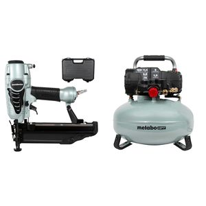 Cloueur à bobine avec souffleur d'air intégré, compresseur d'air pancake 6 gallons 165 PSI, garantie 5 ans, produit fini - Product Image 1
