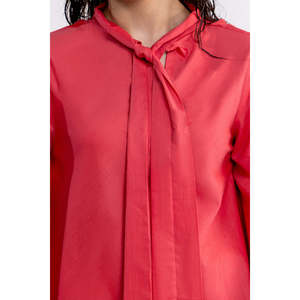 Túnica de Algodón y Viscosa Teñida IPS-44133 con Elegante Decoración de Lazo - Product Image 1