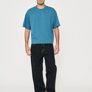 Custom <b>Cropped</b> Boxy <b>T</b>-<b>Shirt</b> 100% Cotton Oversized Drop Shoulder High Quality Quick Dry Eco-Friendly Casual for Men - Product Image 5