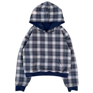 Sweat à capuche réversible double couche personnalisé, doublure en flanelle à carreaux, fermeture éclair, coton épais, streetwear, veste réversible à fermeture éclair - Product Image 5