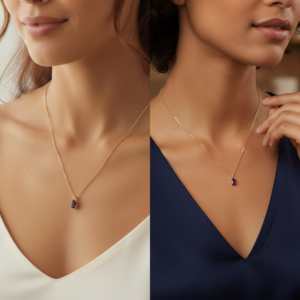 Rhodolite Garnet Oval Shape <b>Sterling</b> <b>Silver</b> Gold Plated Pendant Adjustable <b>Necklace</b> Trendy Engagement Wedding - Product Image 6