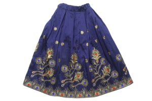 Shoryam Fashion - Robe Lehenga Choli brodée bleue pour filles |   Tenue ethnique longue pour toutes les saisons, coupe classique, idéale pour les fêtes - Product Image 2