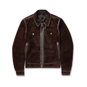 Chaquetas de Cuero de Gamuza para Hombre, Chaqueta con Acabado de Gamuza Premium para Moda Casual, Chaquetas de Cuero de Gamuza - Product Image 5