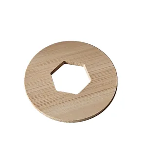 Placas circulares redondas de bambú Natural, huecos hexagonales de corte sin terminar, triángulos de madera, recortes de madera, forma de corte láser