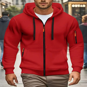 Ventes en gros de sweats à capuche en coton 100% avec fermeture éclair intégrale, logo personnalisé, haute qualité, 300 g/m², impression personnalisée en couleur, sweat à capuche zippé en tissu éponge lavé - Product Image 6
