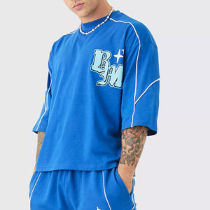 T-shirt et short d'hiver pour homme, de haute qualité, respirant, léger, écologique, streetwear, uni, 100% coton, service OEM personnalisé - Product Image 3