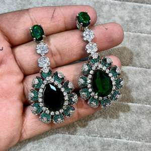 Pendientes de piedra de diseño para mujer, accesorios de moda de aspecto festivo informal y de boda con piedra de circón para regalos - Product Image 4