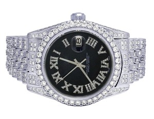 Reloj de Lujo para Hombre, Estilo Hip Hop, de Acero Inoxidable, Completamente Adornado con Diamantes Moissanite, Movimiento de Cuarzo ETA, Esfera Analógica-Digital de 29 mm - Product Image 1